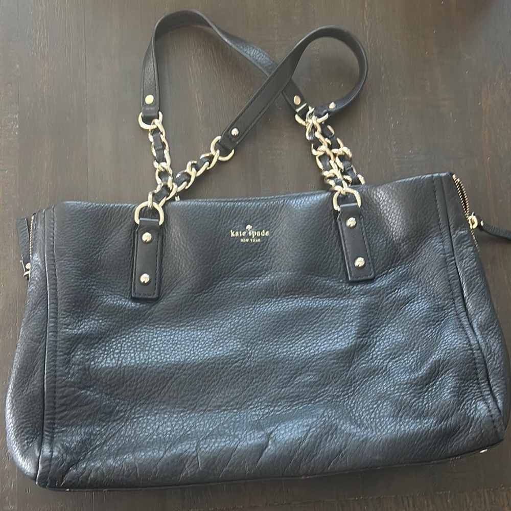 Kate Spade Black Leather Tote Bag